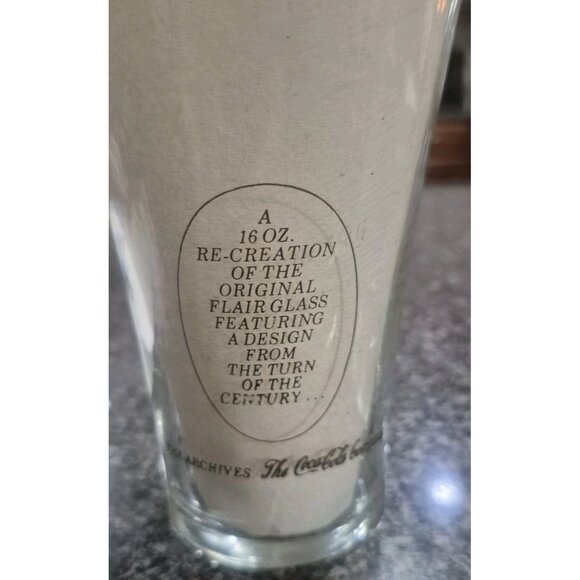 Set Of (2) Vintage COCA-COLA  Collectible Flate Drink Glass  16oz. - Picture 3 of 4